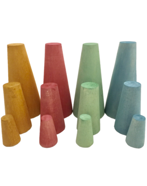 Papoose Toys Earth Stacking Cones/12pc
