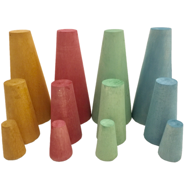 Papoose Toys Earth Stacking Cones/12pc