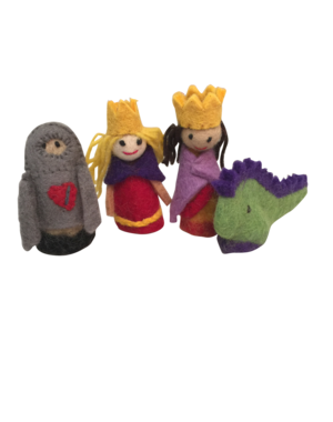 Papoose Toys Finger Puppets King Queen/4pc