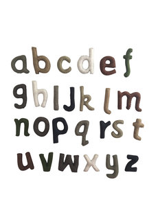 Papoose Toys Lowercase Alphabet Natural Stitched 7cm H