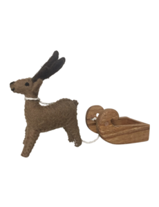 Papoose Toys Felt Reindeer and Sleigh