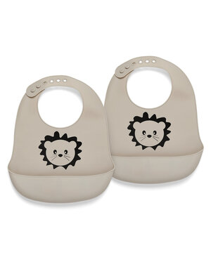 Nuuroo Alfie silicone short bib 2-pack with print