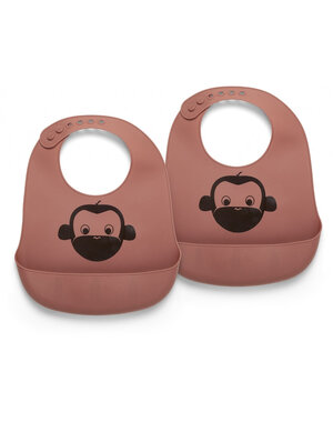 Nuuroo Alfie silicone short bib 2-pack with print