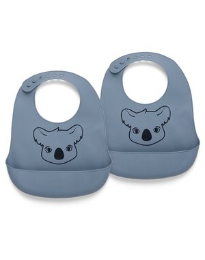 Nuuroo Alfie silicone short bib 2-pack with print