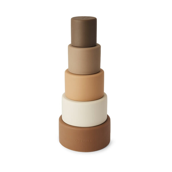 Nuuroo Vanja silicone stacking tower-Brown color mix