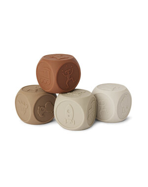Nuuroo Sana silicone dice 4 pack-Brown color mix