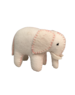 Papoose Toys White Elephant Pink Stitching