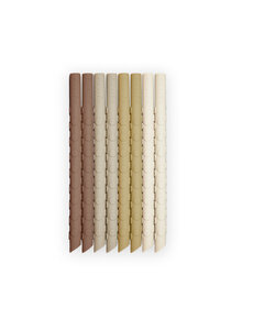 Nuuroo Ada silicone straw 8-pack-Brown mix