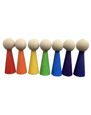 Papoose Toys Rainbow People/7pc