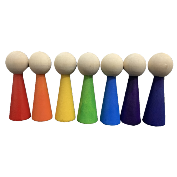 Papoose Toys Rainbow People/7pc