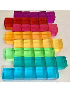 Papoose Toys Bright Lucite Cubes/40pc