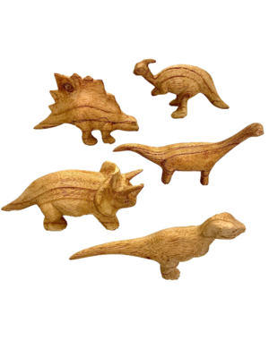 Papoose Toys Dinosaurs Hand Carved/5pc