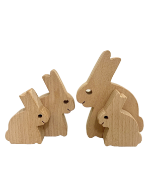 Papoose Toys Bunny Family/4pc