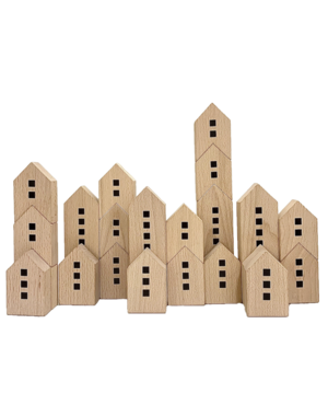 Papoose Toys City Scape Blocks/22pc