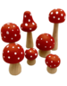 Papoose Toys Mushrooms Red/White Dots/7pc
