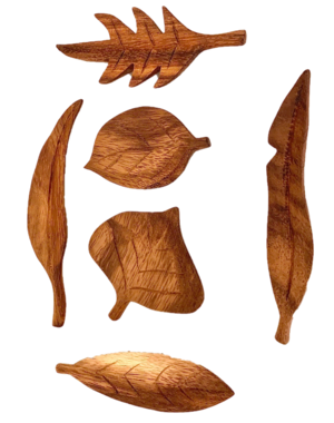 Papoose Toys Forest Leaves/6pc