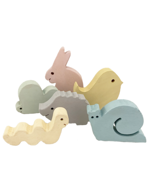 Papoose Toys Pastel Wood Garden/6pc