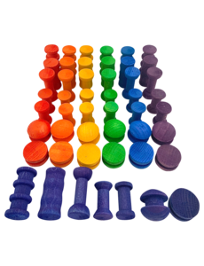 Papoose Toys Mini Rainbow Spools/49pc