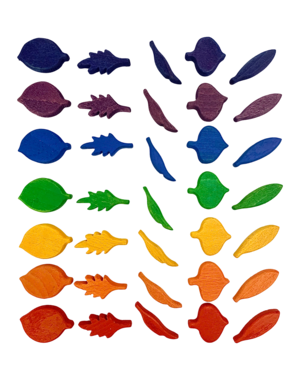 Papoose Toys Mini Rainbow Leaf Shape/35pc