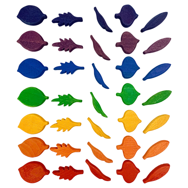 Papoose Toys Mini Rainbow Leaf Shape/35pc