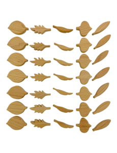 Papoose Toys Mini Natural Leaf Shapes/35pc