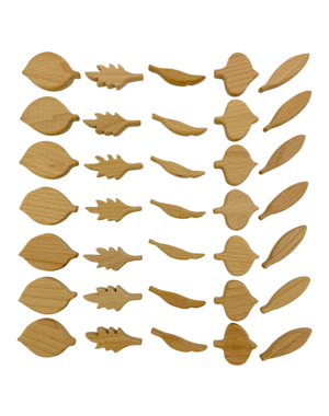 Papoose Toys Mini Natural Leaf Shapes/35pc