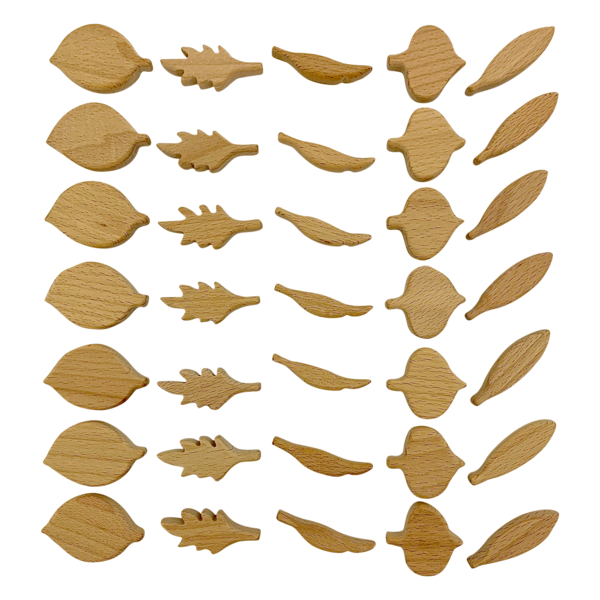 Papoose Toys Mini Natural Leaf Shapes/35pc