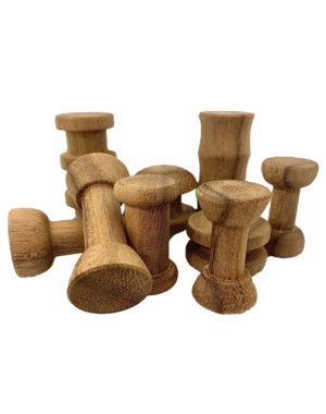 Papoose Toys Mini WW Spool Set Java Teak/10