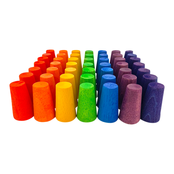 Papoose Toys Mini Rainbow Cones/49pc