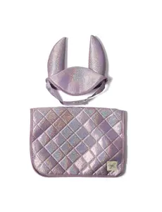  Zadeldekje en Mutsje lila voor stokpaard