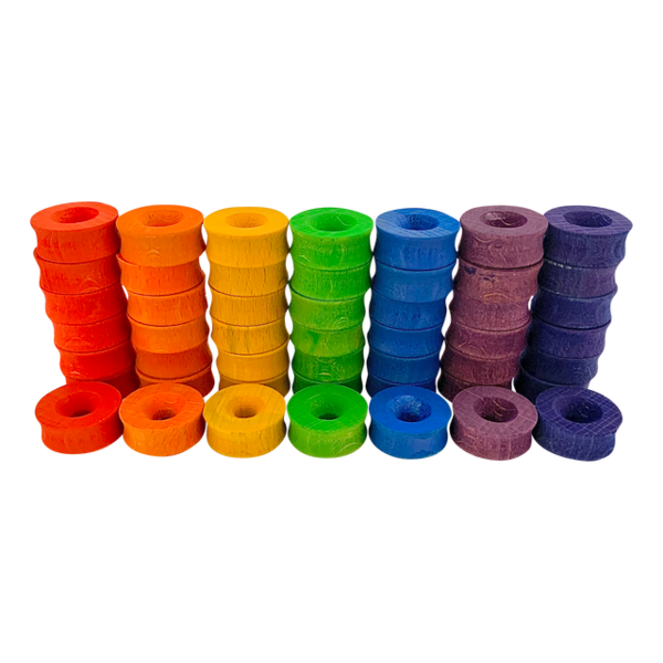 Papoose Toys Mini Rainbow Ring 2.5cm/49pc