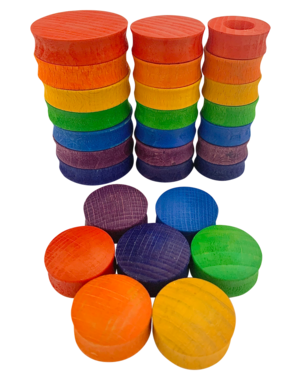 Papoose Toys Mini Rainbow Rounds/28pc