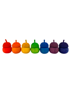 Papoose Toys Mini Rainbow Acorn Pots/7pc