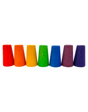 Papoose Toys Mini Rainbow Cones/7pc