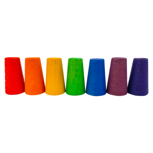 Papoose Toys Mini Rainbow Cones/7pc