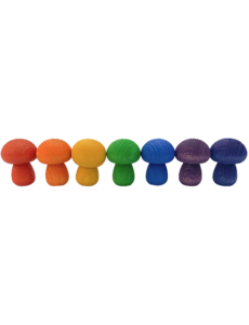 Papoose Toys Mini Rainbow Mushroom/7pc