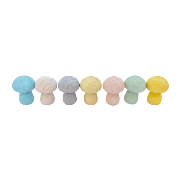 Papoose Toys Mini Pastel Mushroom/7pc