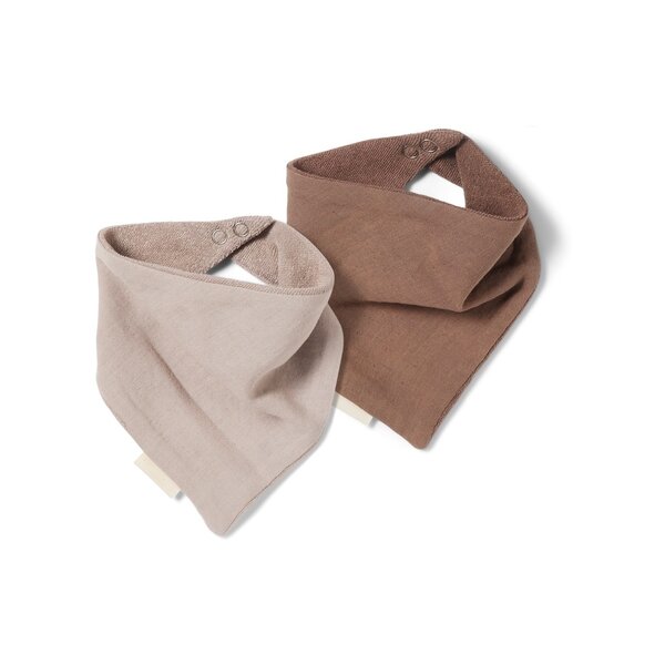 Nuuroo Acile terry bib 2-pack-Cobblestone / Cappuccino