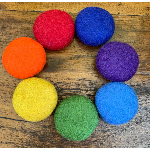 Papoose Toys Rainbow 5cm Felt Balls/7pc