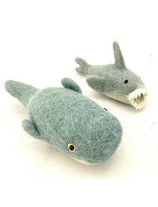 Papoose Toys Whale and Shark/2pc