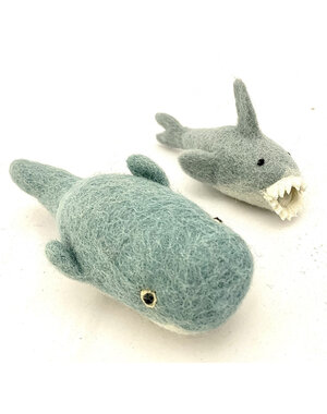 Papoose Toys Whale and Shark/2pc