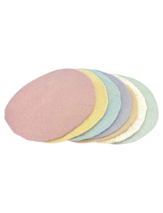 Papoose Toys 30cm Round Mats Pastel/7pc
