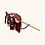 Stokpaard Coco rood/wit