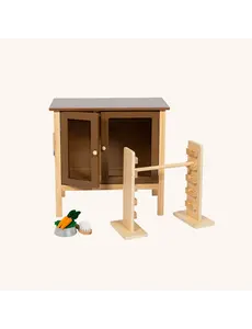 Konijnenhok met hindernis