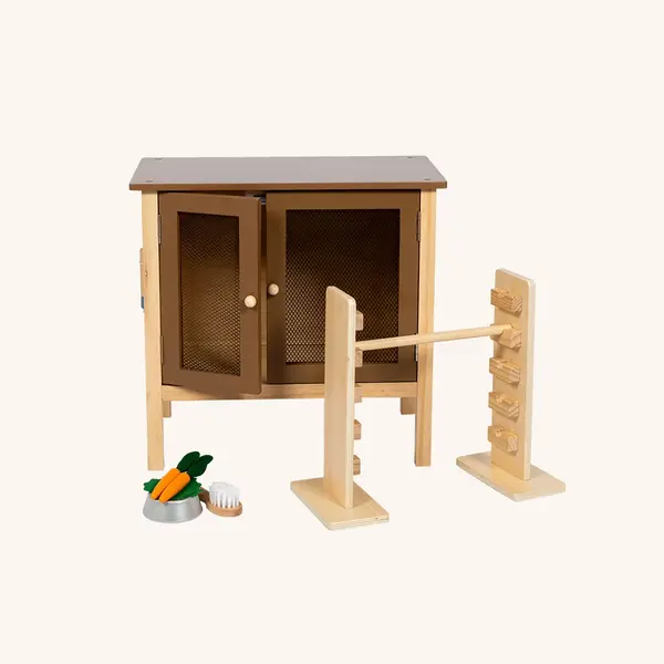 Konijnenhok met hindernis