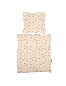  Poppenbedset roze strik, 40cm