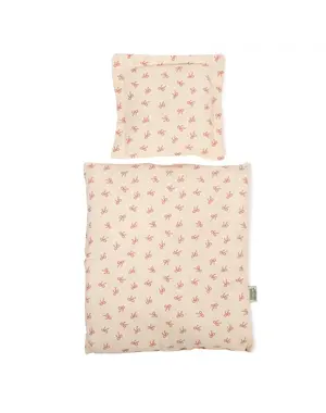  Poppenbedset roze strik, 40cm