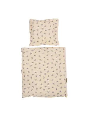  Poppenbedset blauwe strik, 40cm