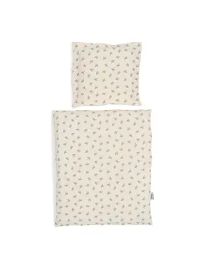  Poppenbedset blauwe strik, 50cm