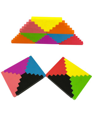 Papoose Toys Siliconen trapvormige Blokken/16 stuks